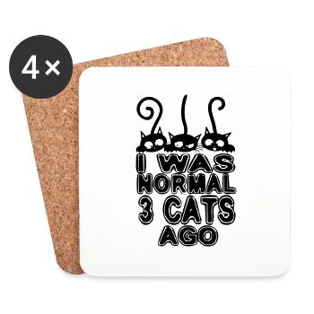 I was normal before 3 cats - Coasters (set of 4) - white - Front
