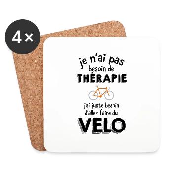 Thérapie - Faire Du Vélo - Dessous de verre (lot de 4) - blanc - Devant