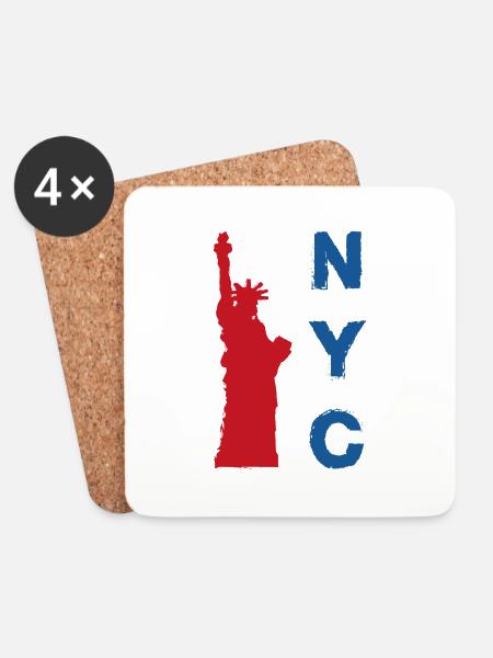 New York City - Untersetzer (4er-Set) - Weiß