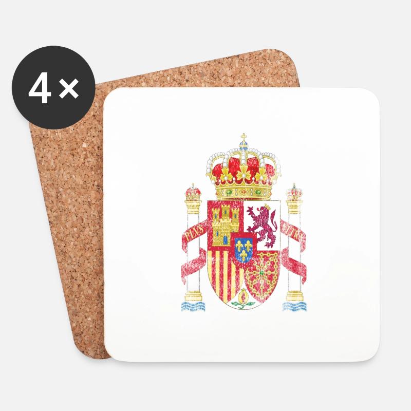 Spanisch-Wappen Spanien Symbol - Untersetzer (4er-Set) - Weiß