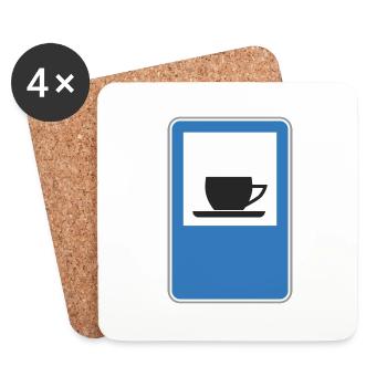 Road sign cafe - Coasters (set of 4) - white - Front