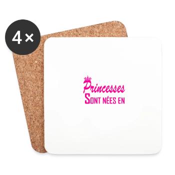 Septembre - Anniversaire - Princess - 2 - Dessous de verre (lot de 4) - blanc - Devant