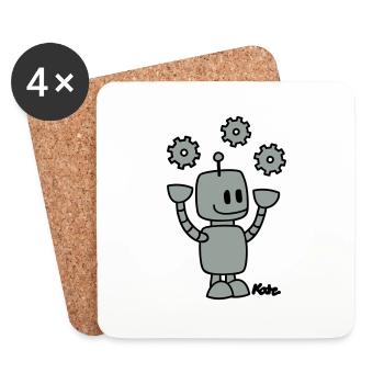 Roboter (2c) - Dessous de verre (lot de 4) - blanc - Devant