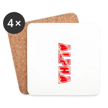 Team Alpha Geschenk T Shirt - Untersetzer (4er-Set) - Weiß - Vorne