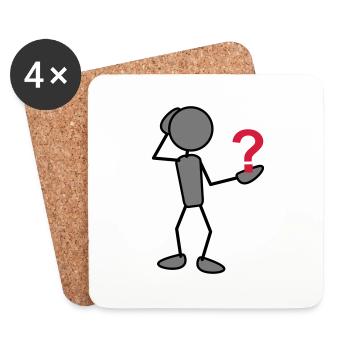 greyman_with_issues_at_hand_3c - Coasters (set of 4) - white - Front