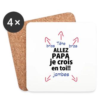 je crois en toi papa - Dessous de verre (lot de 4) - blanc - Devant
