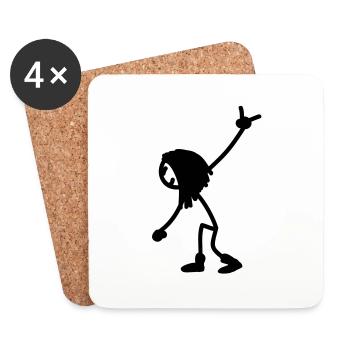rock_stick_figure_1c - Coasters (set of 4) - white - Front