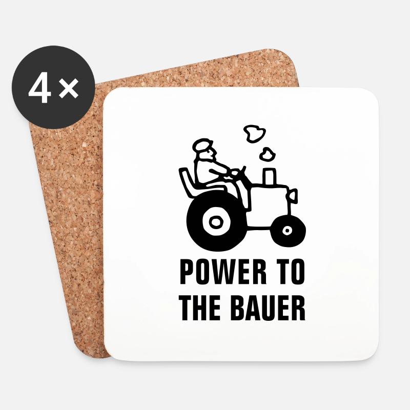 power_to_the_bauer_072011_b_1c - Untersetzer (4er-Set) - Weiß