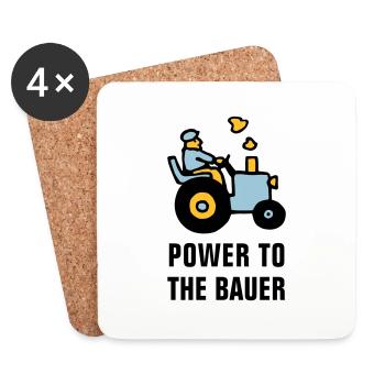 power_to_the_bauer_072011_b_3c - Untersetzer (4er-Set) - Weiß - Vorne