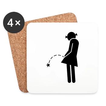 Piss - Untersetzer (4er-Set) - Weiß - Vorne