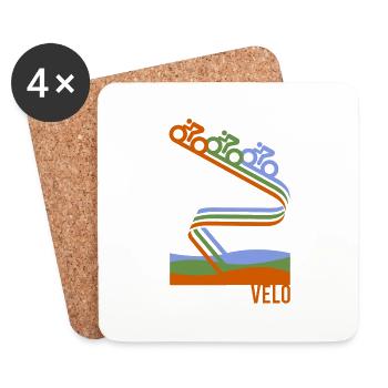 Velo retro cycling shirt - Coasters (set of 4) - white - Front