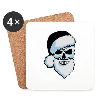 Skull Santa Claus - Coasters (set of 4) - white - Front