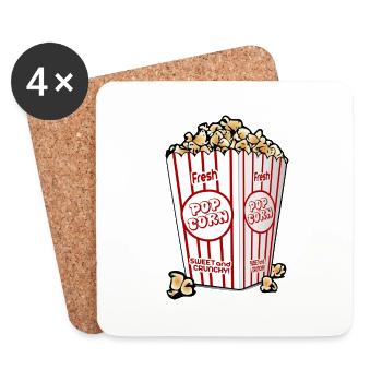 Frisches Popcorn - Untersetzer (4er-Set) - Weiß - Vorne