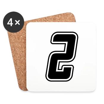 number 2 - Coasters (set of 4) - white - Front