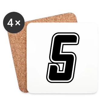 Number 5 - Coasters (set of 4) - white - Front