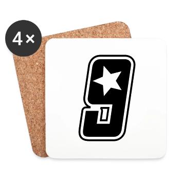 Number 9 - Coasters (set of 4) - white - Front