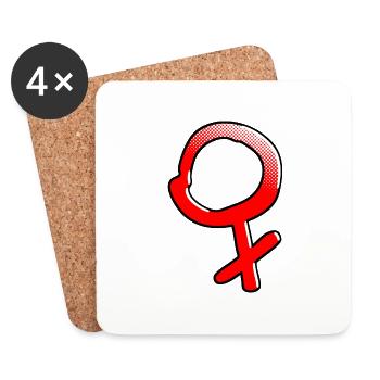 Weibliches Symbol Geschlecht Frauen Feminismus - Untersetzer (4er-Set) - Weiß - Vorne