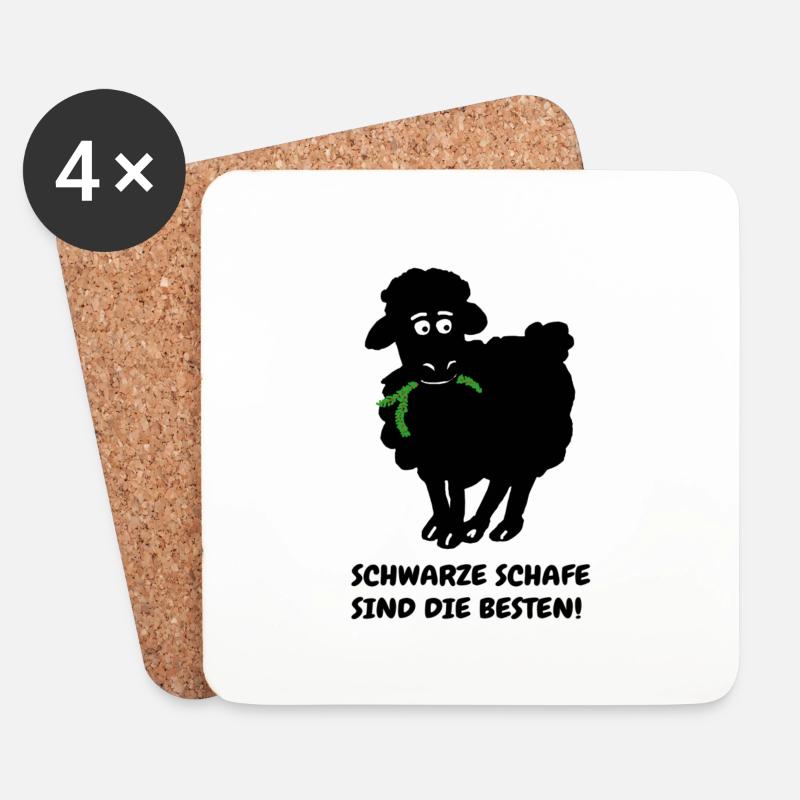 schwarzes schaf - Untersetzer (4er-Set) - Weiß
