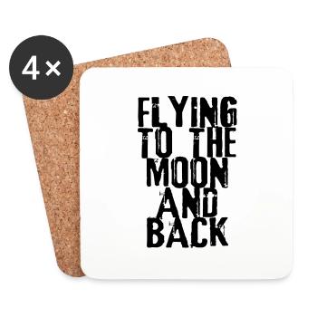 flying to the moon exit-shirt - Untersetzer (4er-Set) - Weiß - Vorne