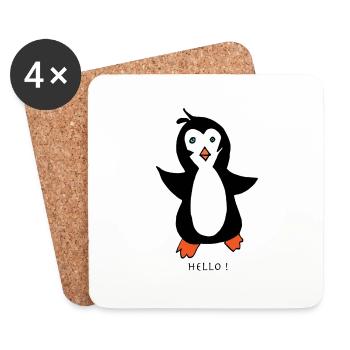 Hello pingoo - Dessous de verre (lot de 4) - blanc - Devant