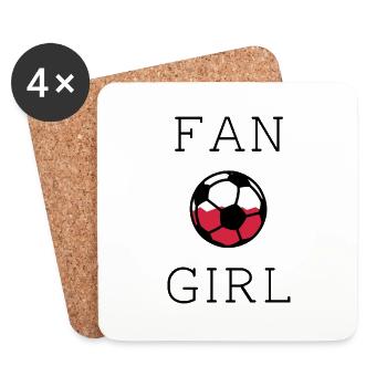 Fangirl Poland Poland Polska Football Fanshirt Fan - Coasters (set of 4) - white - Front