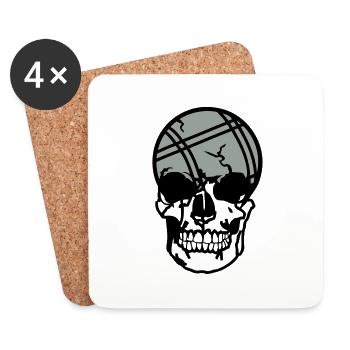 petanque ball dead death head skull11204 - Coasters (set of 4) - white - Front