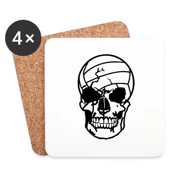 death head volleyball ball dead skull11204 - Coasters (set of 4) - white - Front