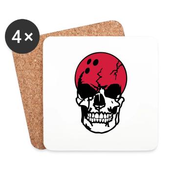 Tod Bowling-Kugel Kopf tot skull11204 - Untersetzer (4er-Set) - Weiß - Vorne