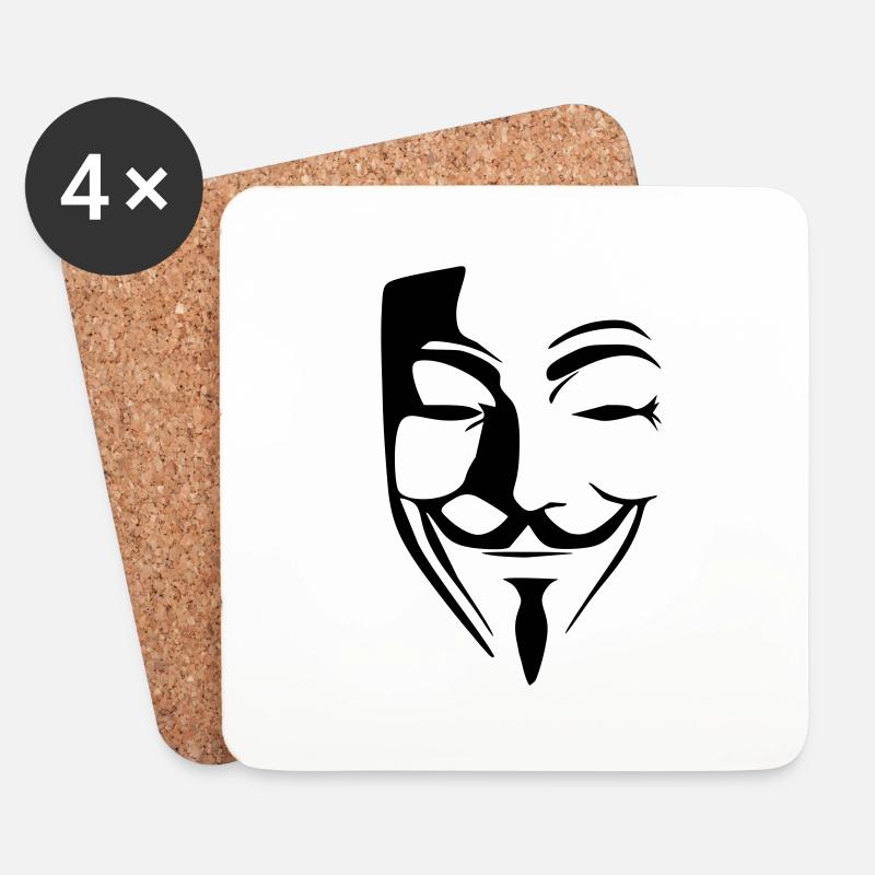 anonymous - Coasters (set of 4) - white