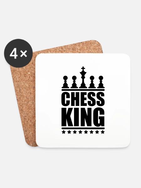 Chess King - Untersetzer (4er-Set) - Weiß