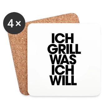 Je grill ce que je veux - Dessous de verre (lot de 4) - blanc - Devant