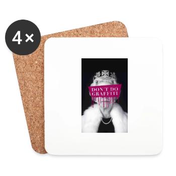 don't do graffiti poster - Coasters (set of 4) - white - Front