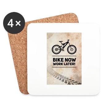 Bike now vélo VTT neon proverbe vélo vélo de course bmx - Dessous de verre (lot de 4) - blanc - Devant