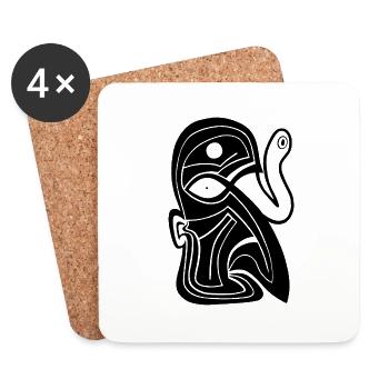 Maske Totem Wahrsager Zauberer Schlangen Auge - Untersetzer (4er-Set) - Weiß - Vorne