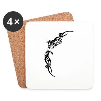 dauphin maori6 - Dessous de verre (lot de 4) - blanc - Devant