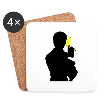 Agent BANANA - Dessous de verre (lot de 4) - blanc - Devant