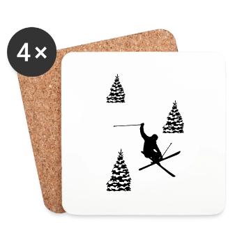 ski - Untersetzer (4er-Set) - Weiß - Vorne
