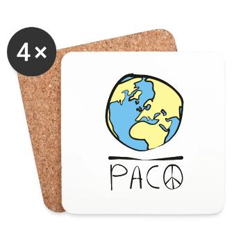Paco Motiv Welt Frieden - Untersetzer (4er-Set) - Weiß - Vorne