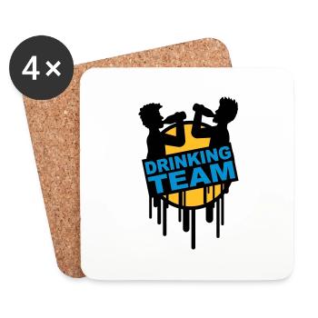 drinking_team_graffiti_stamp - Dessous de verre (lot de 4) - blanc - Devant