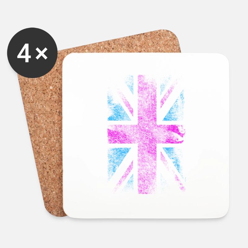 Union Jack - Untersetzer (4er-Set) - Weiß