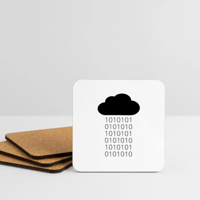 Cloud Data Rain Binary Coasters (set of 4)