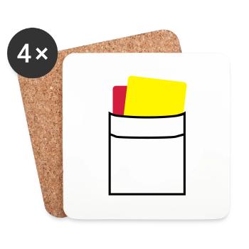 tasche_schiedsrichter_f3 - Dessous de verre (lot de 4) - blanc - Devant