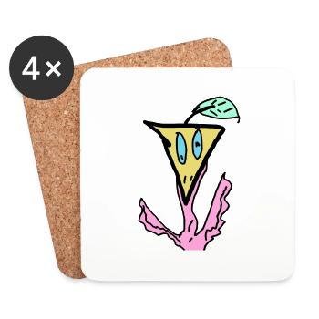 Animaux drôles oiseaux animaux - Dessous de verre (lot de 4) - blanc - Devant