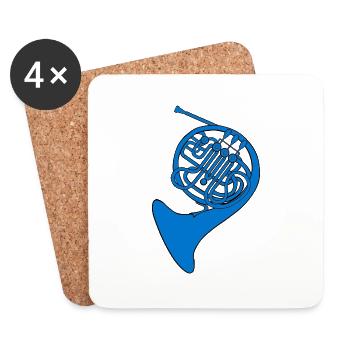 blue french horn - Untersetzer (4er-Set) - Weiß - Vorne