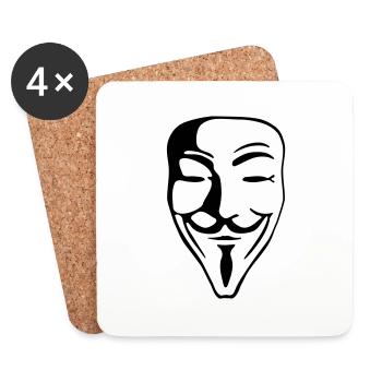 Guy Fawkes pour les chemises vives - Dessous de verre (lot de 4) - blanc - Devant