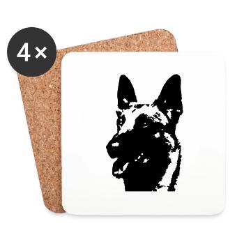 Malinois - Untersetzer (4er-Set) - Weiß - Vorne