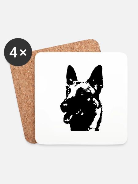 Malinois - Untersetzer (4er-Set) - Weiß