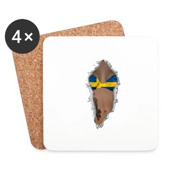 sexy flag Sweden - Coasters (set of 4) - white - Front