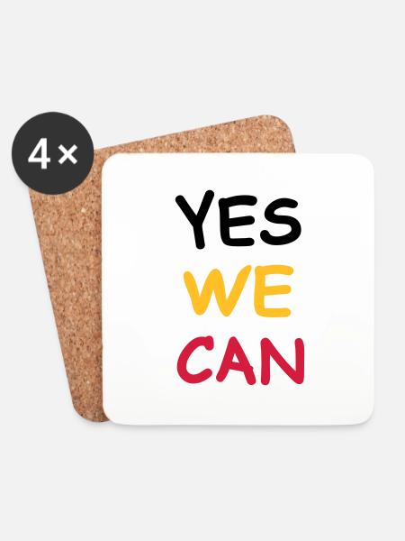 yes we can - Coasters (set of 4) - white
