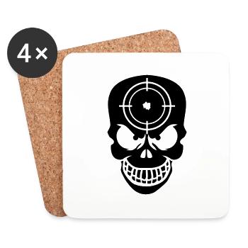 Evil Skull With Target - Coasters (set of 4) - white - Front